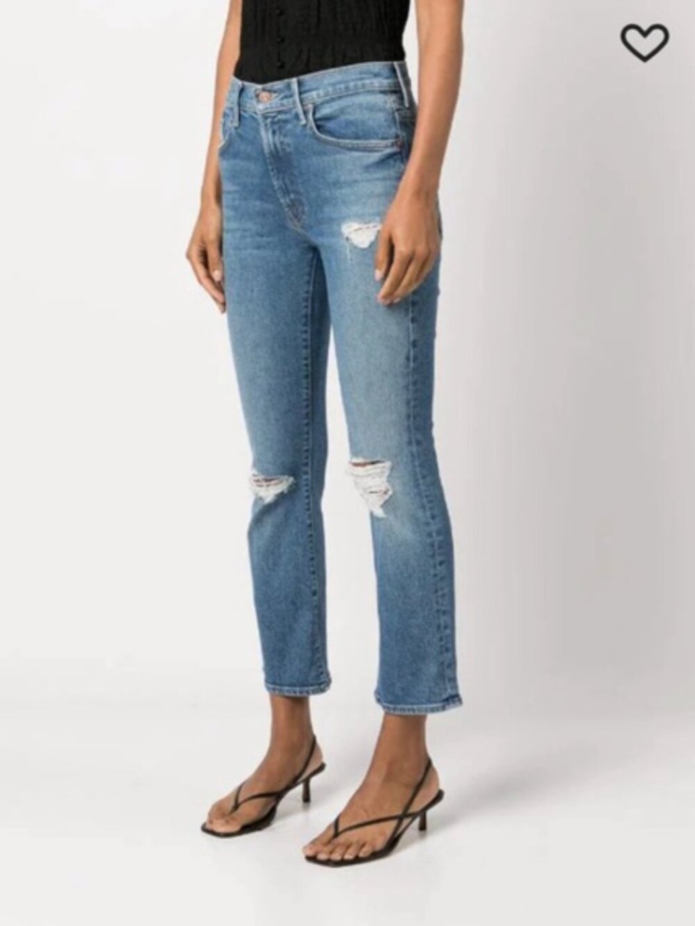 MOTHER Denim "The Insider Ankle" Distressed Jeans